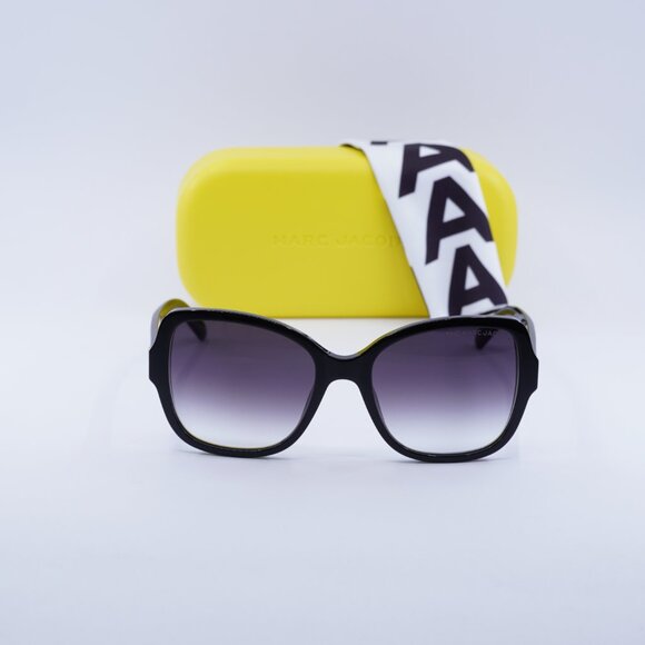 Marc Jacobs MARC 555/S 0807 9O Cat Eye Sunglasses - Black\Gray Gradient - Picture 2 of 10